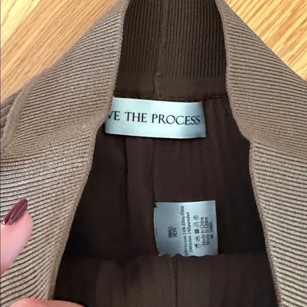 Live The Process Brown Ribbed Wide Leg Pants Set - Picture 3 of 4